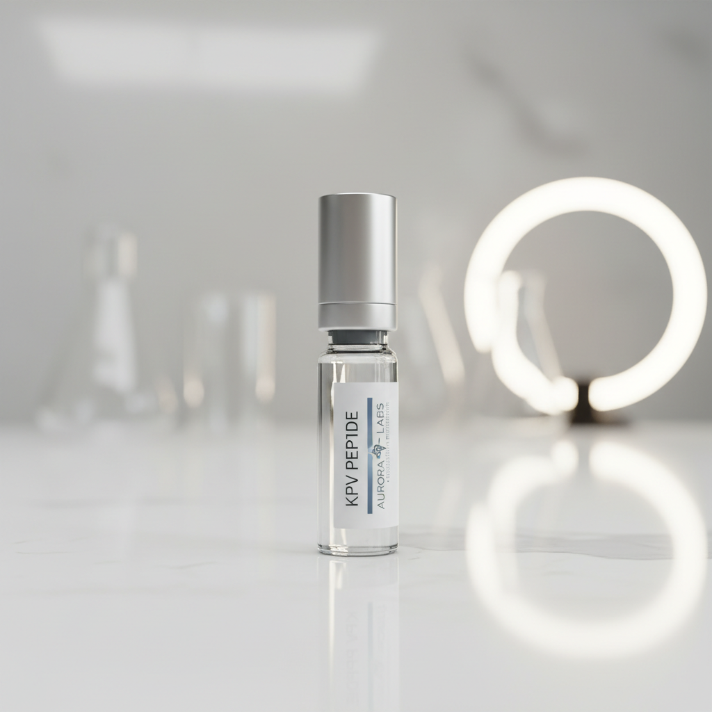 KPV peptide vial on white background