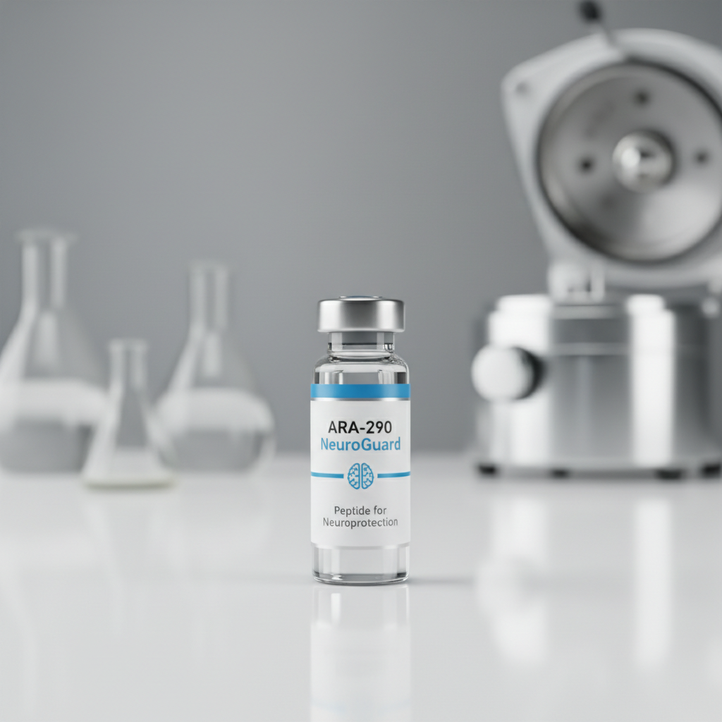 ARA-290 Cibinetide peptide vial on white background